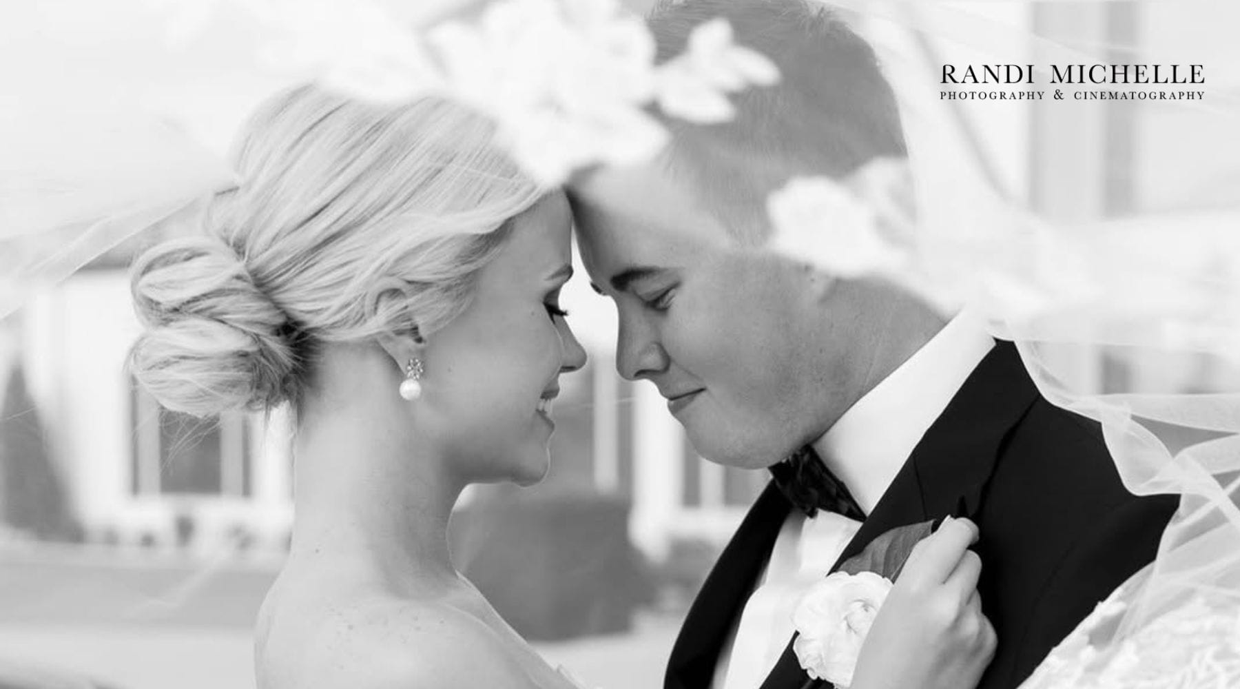 Black and White Photo of Newly Weds text in the top right corner 'Randi Michelle' - DBANDREA