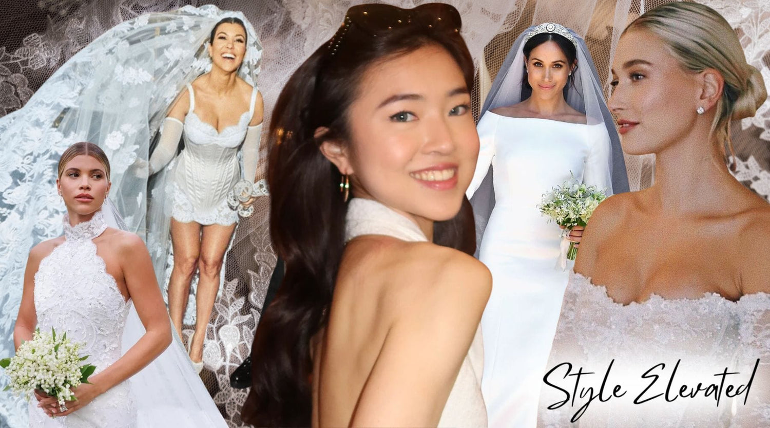 Collage Of Brides In Wedding Gowns. Text In Bottom Right Corner Reads "Style Elevated" - DBANDREA