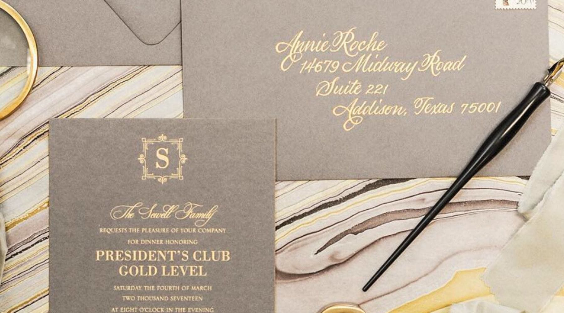 Custom Wedding Invitation by Calligraphic Arts & Gift Wrap Studio - Dbandrea