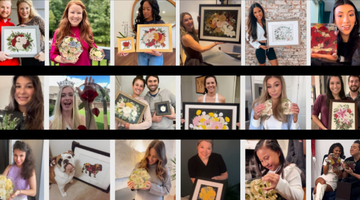 Happy Clients Smile As They Show Their Floral Preservation - dbandrea
