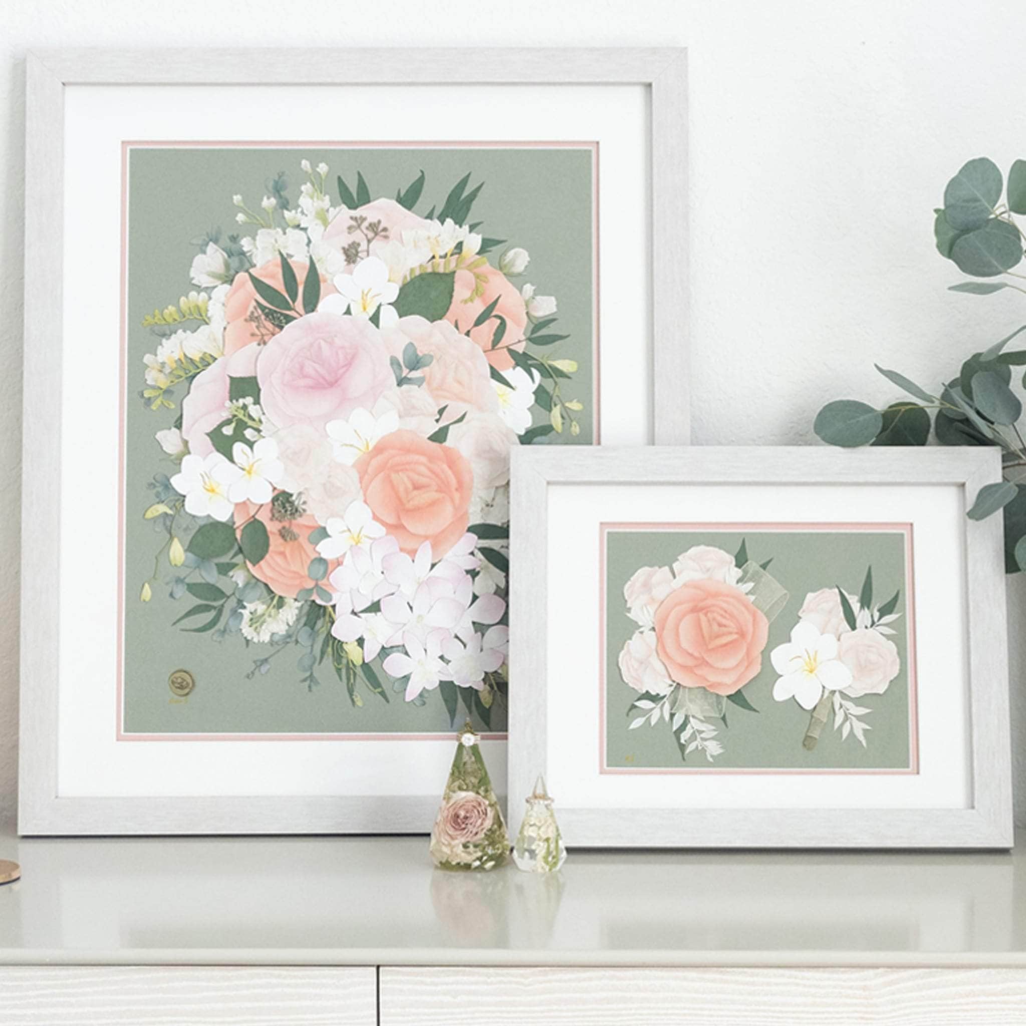 Flowers preserved in classic white frame - dbandrea