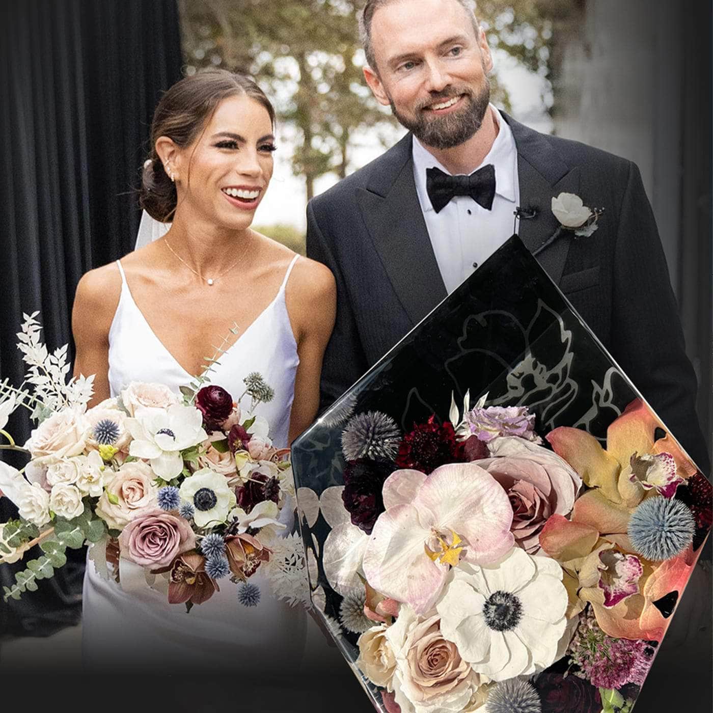 Andrea and Justin Cole with Wedding Bouquet Preservation - Dbandrea