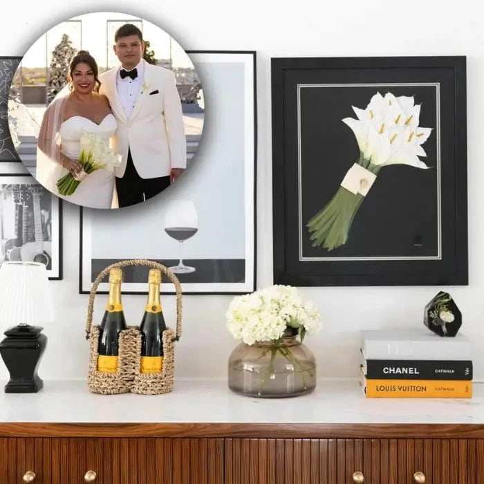 pressed wedding bouquet framed - dbandrea