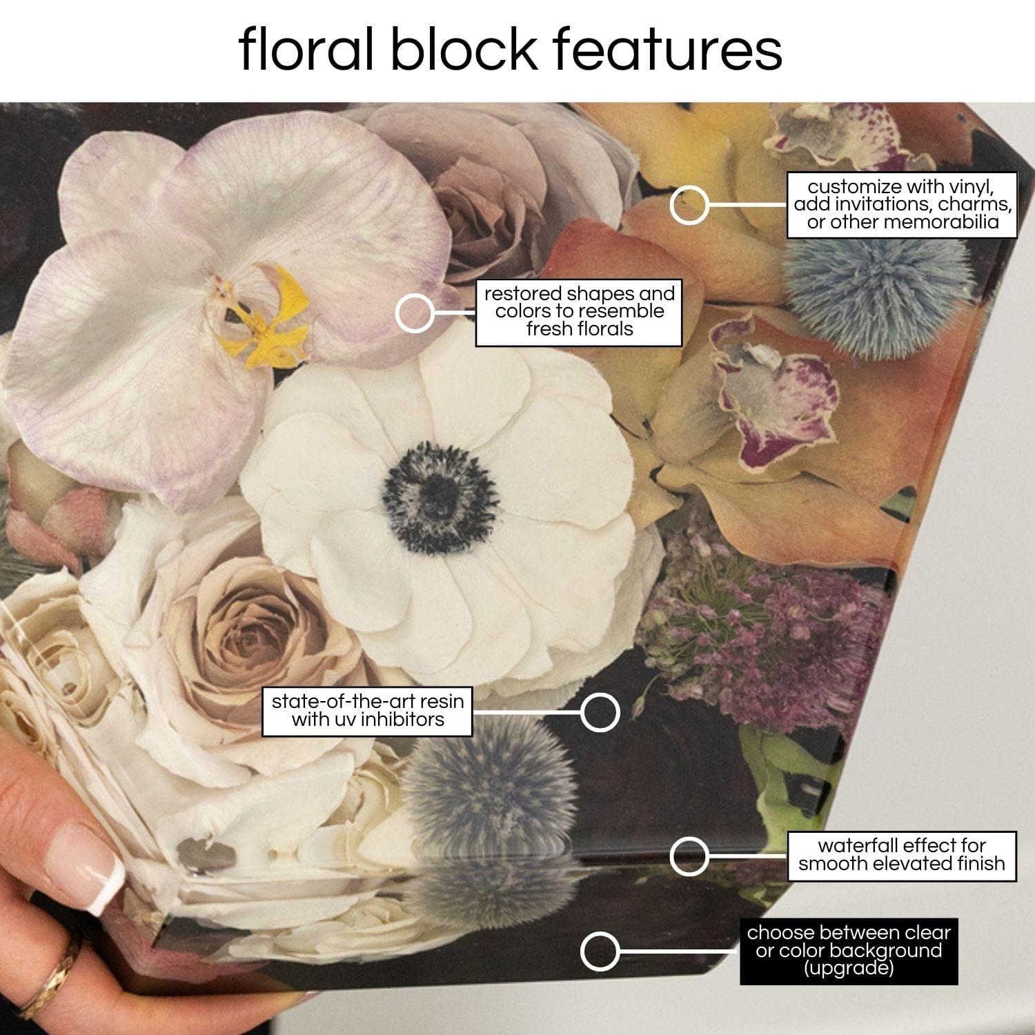 dbandrea Floral Block 10" Upright Heart Floral Block