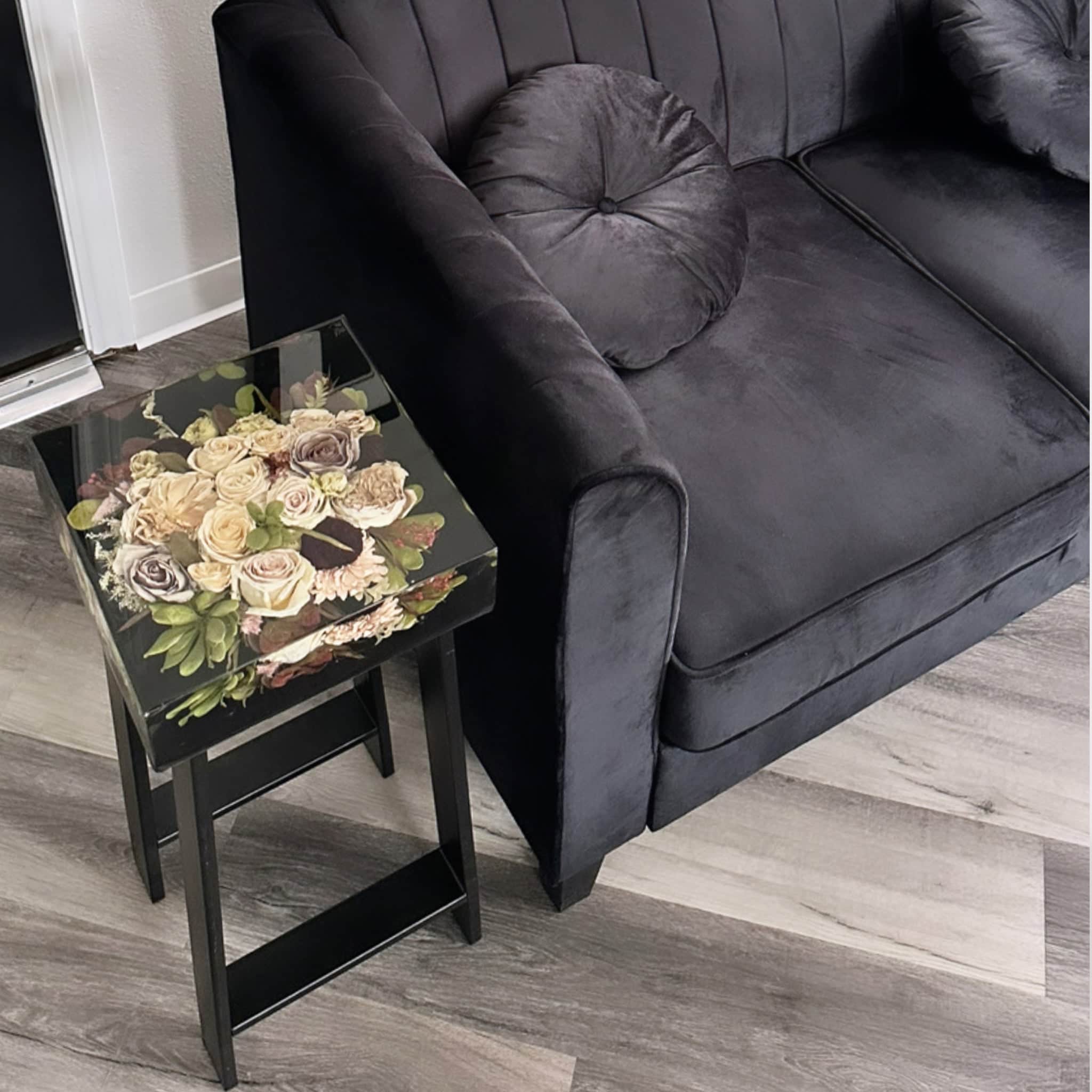 dbandrea Floral Block 12" x 12" Martini Table