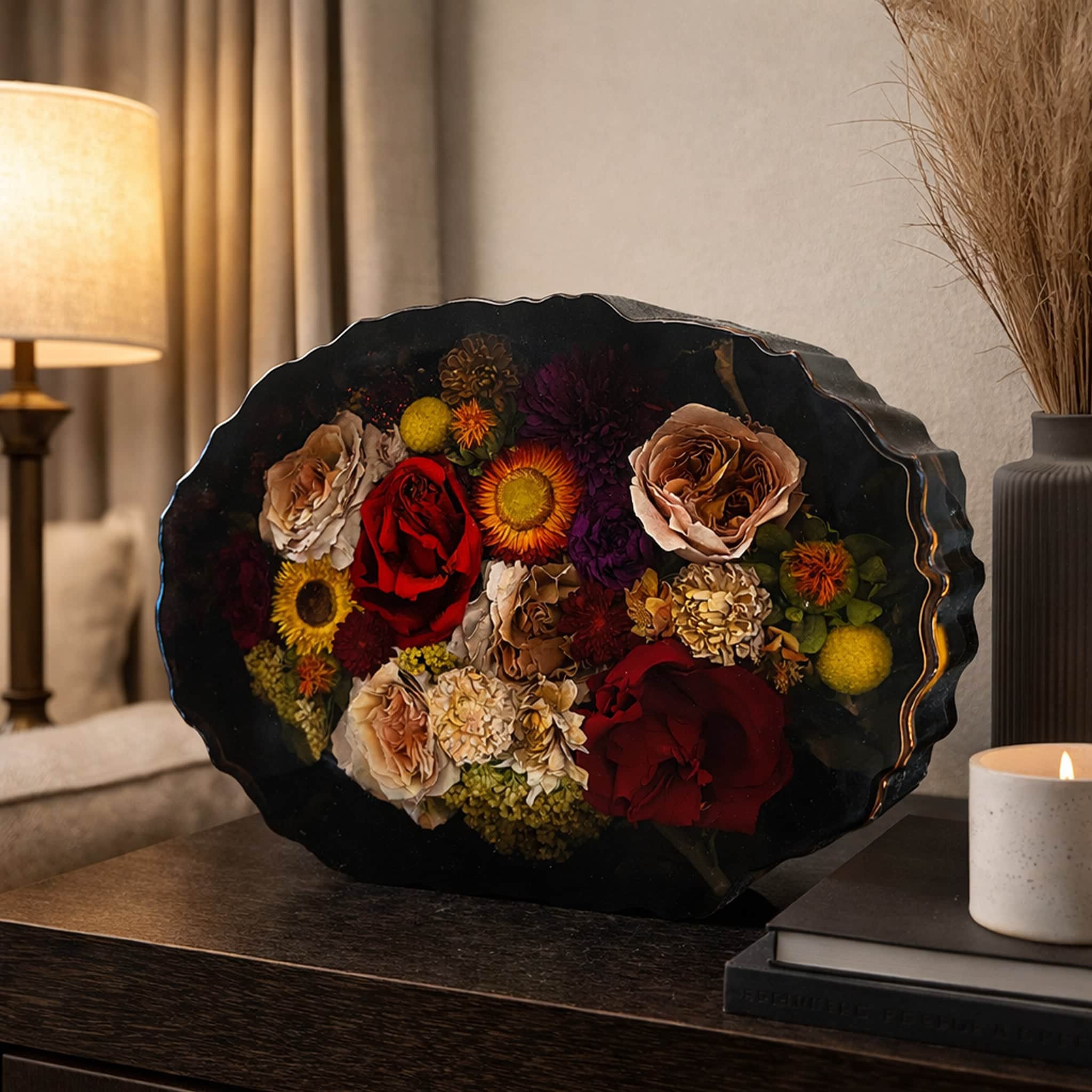 dbandrea Floral Block 14" Geo Oval