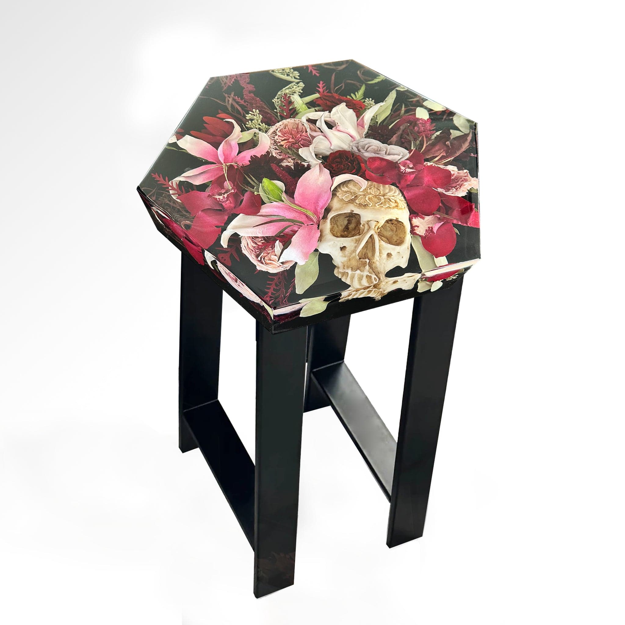 dbandrea Floral Block 14" Hex Martini Table