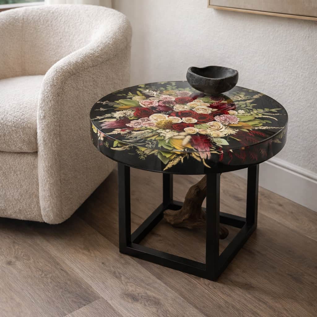 dbandrea Floral Block 24" Round Coffee Table