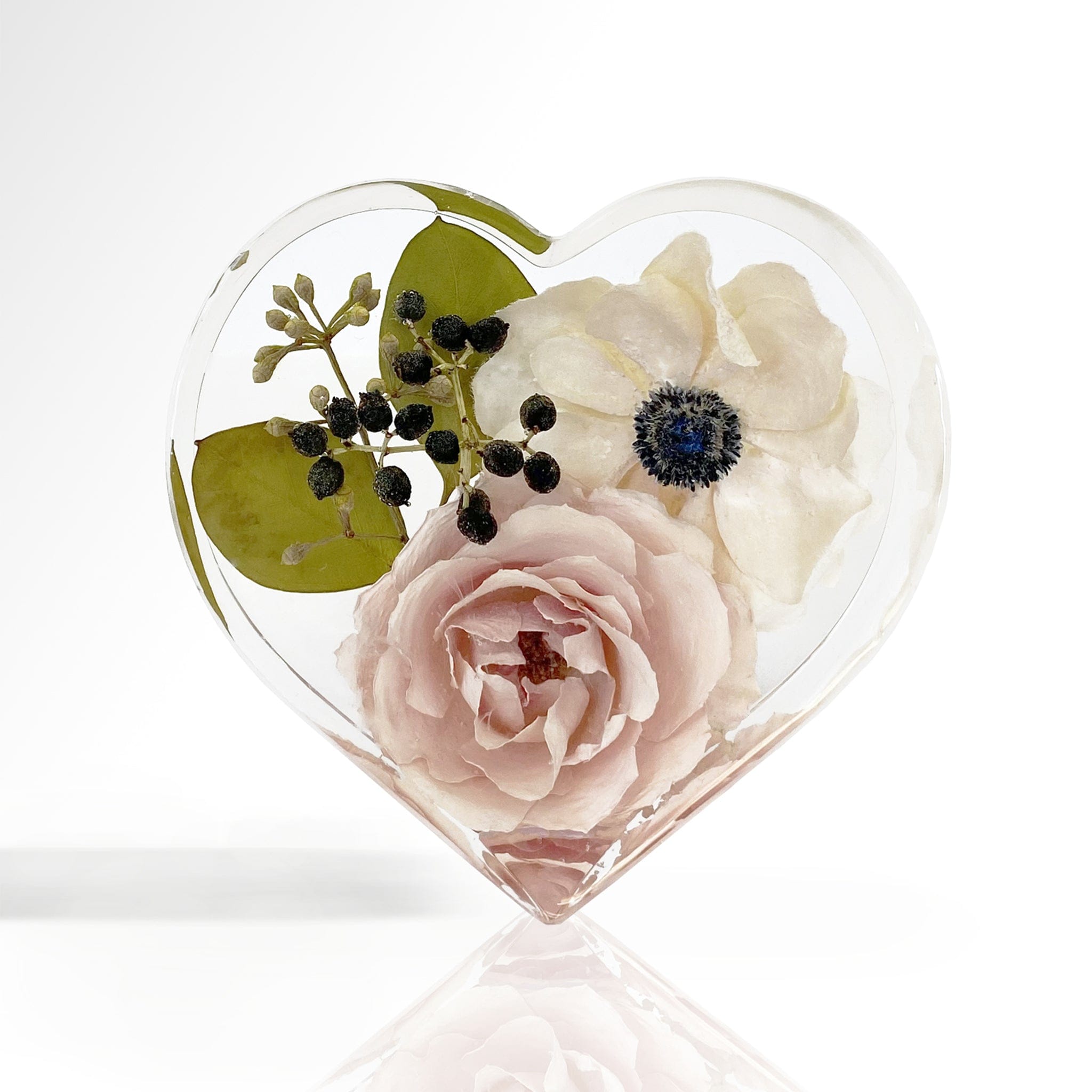 dbandrea Floral Block 3.5" Upright Heart