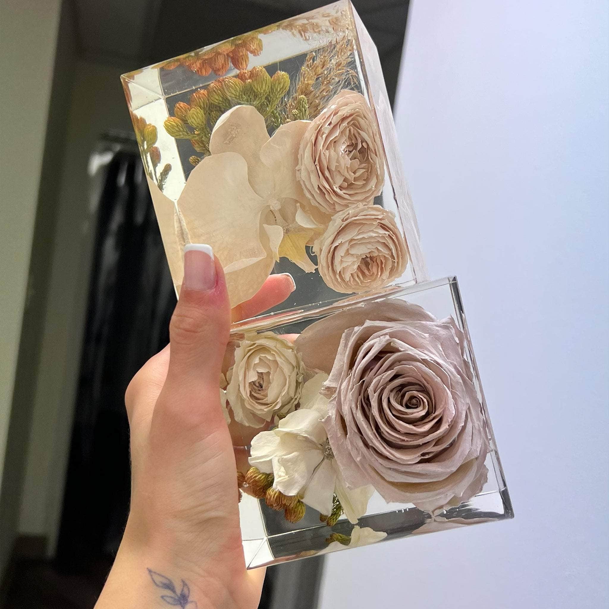 dbandrea Floral Block 4" x 3.5" Rectangle