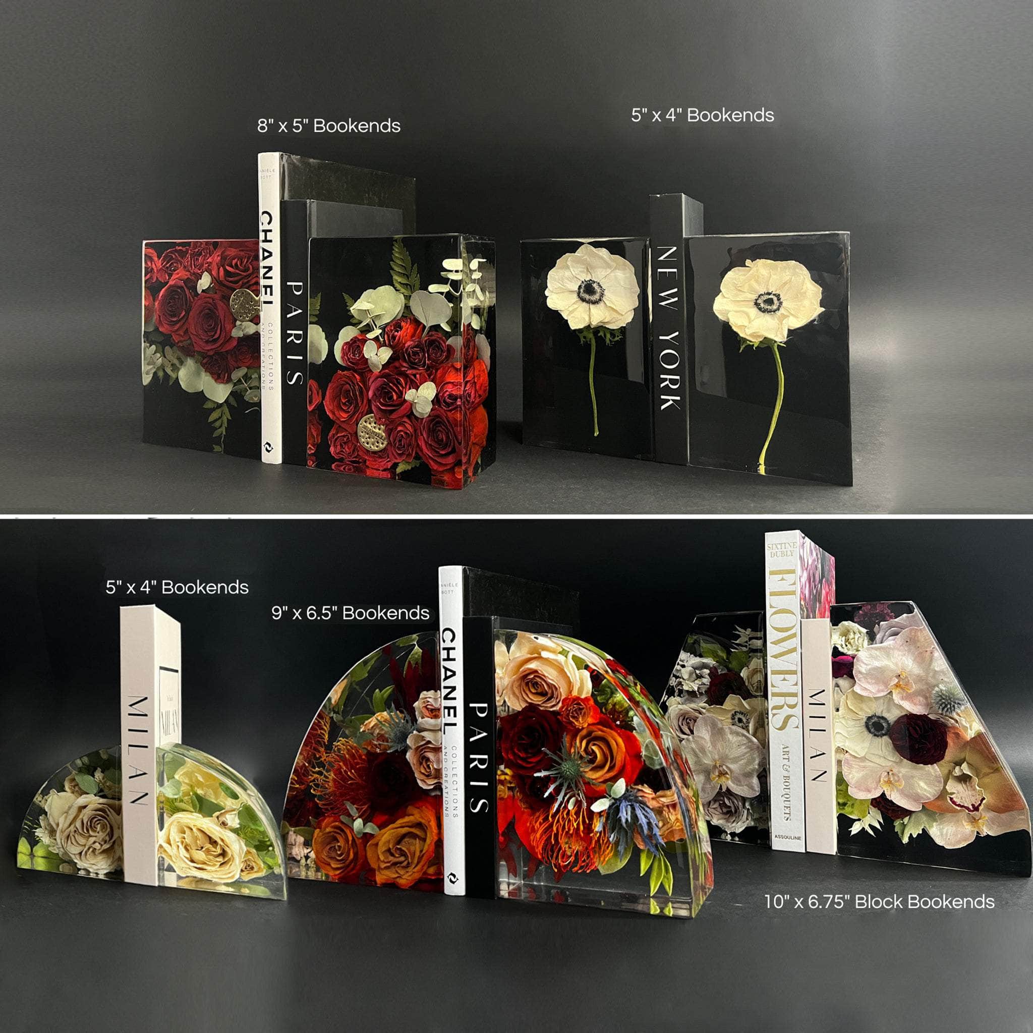 dbandrea Floral Block 5" x 4" Bookends