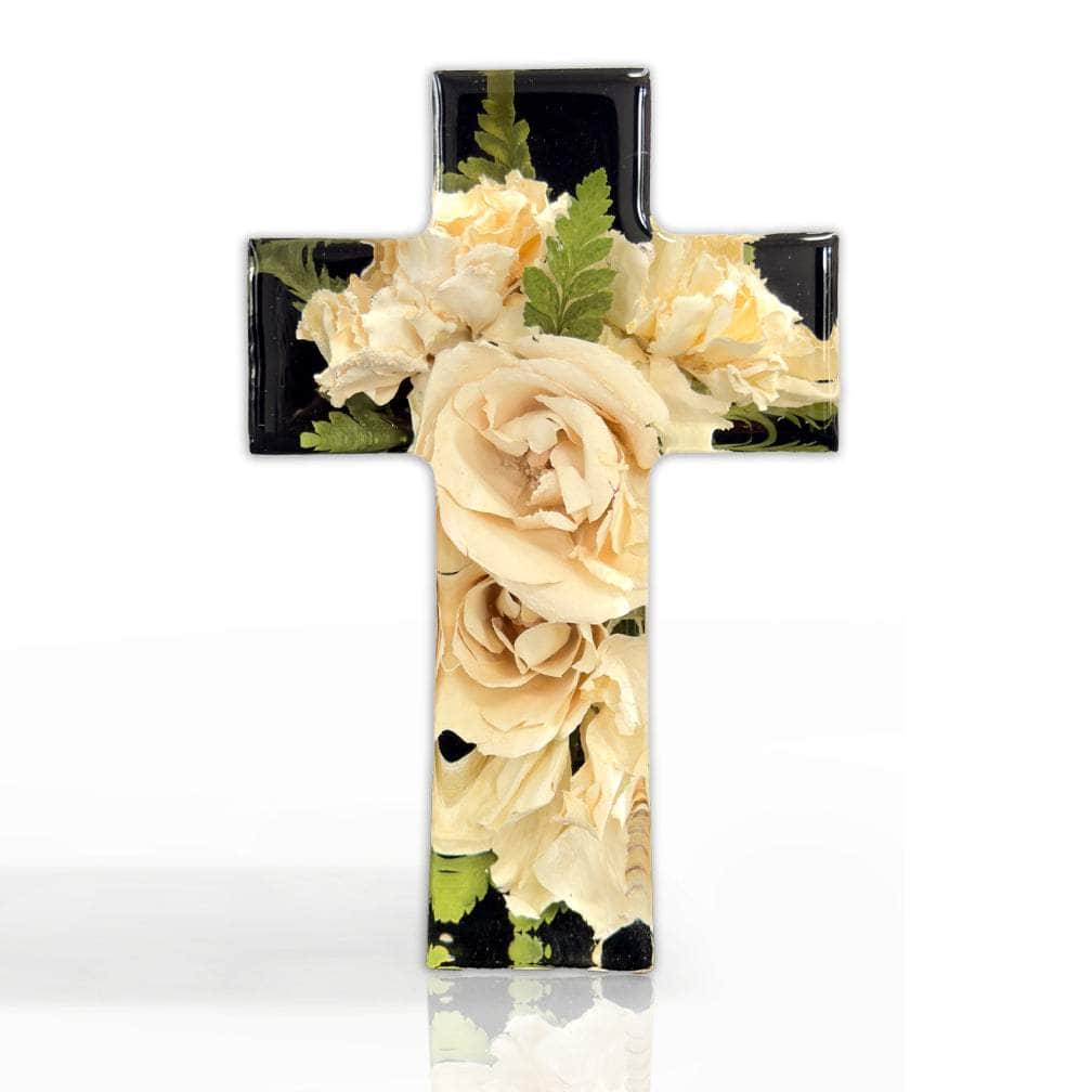 dbandrea Floral Block 6" x 4" Cross (2" thick)