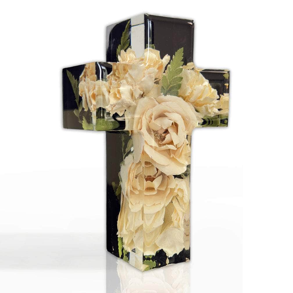 dbandrea Floral Block 6" x 4" Cross (2" thick)