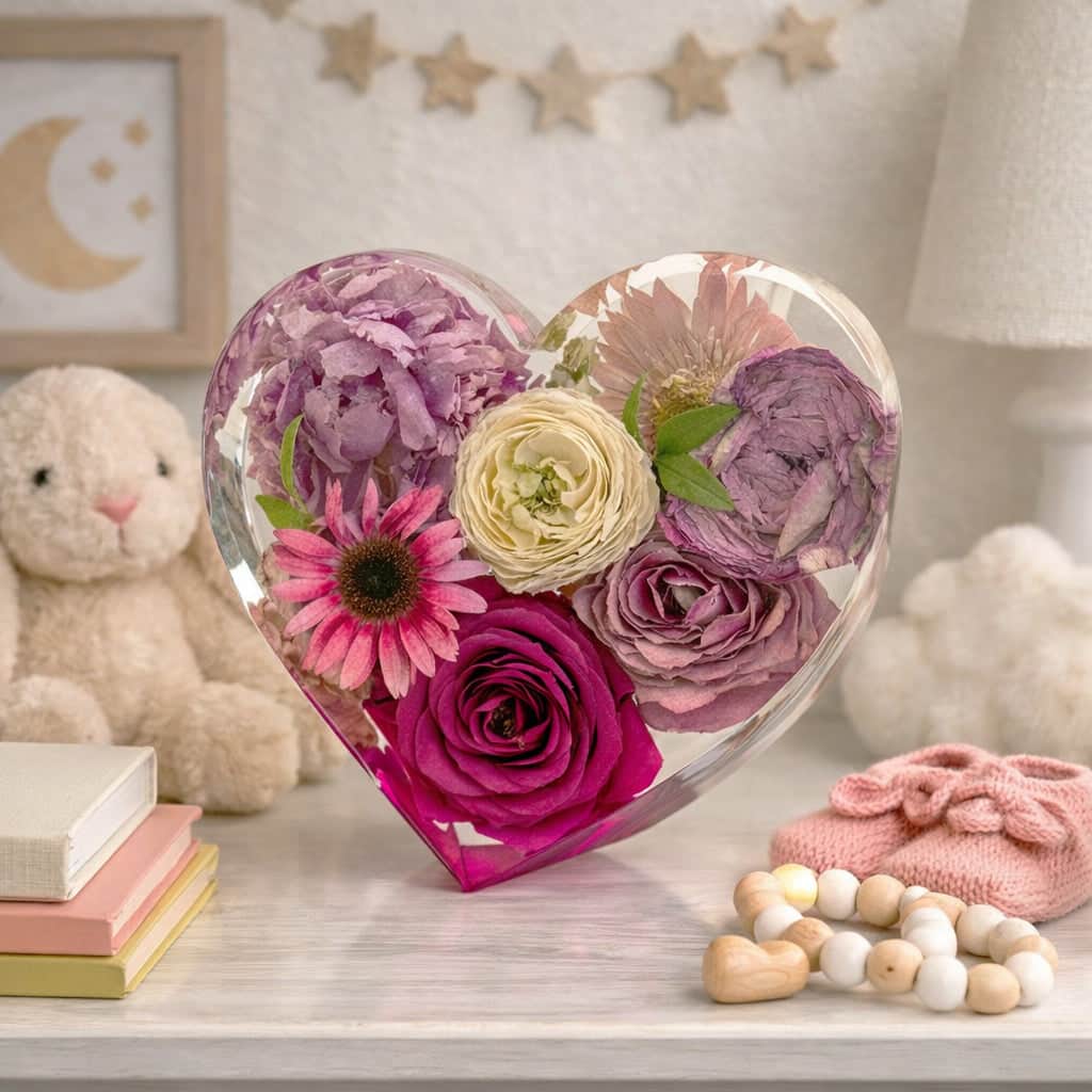 dbandrea Floral Block 8" Upright Heart