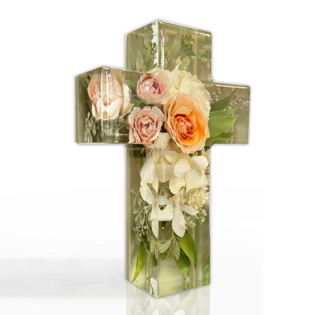 dbandrea Floral Block 8" x 5.25" Cross (2" thick)