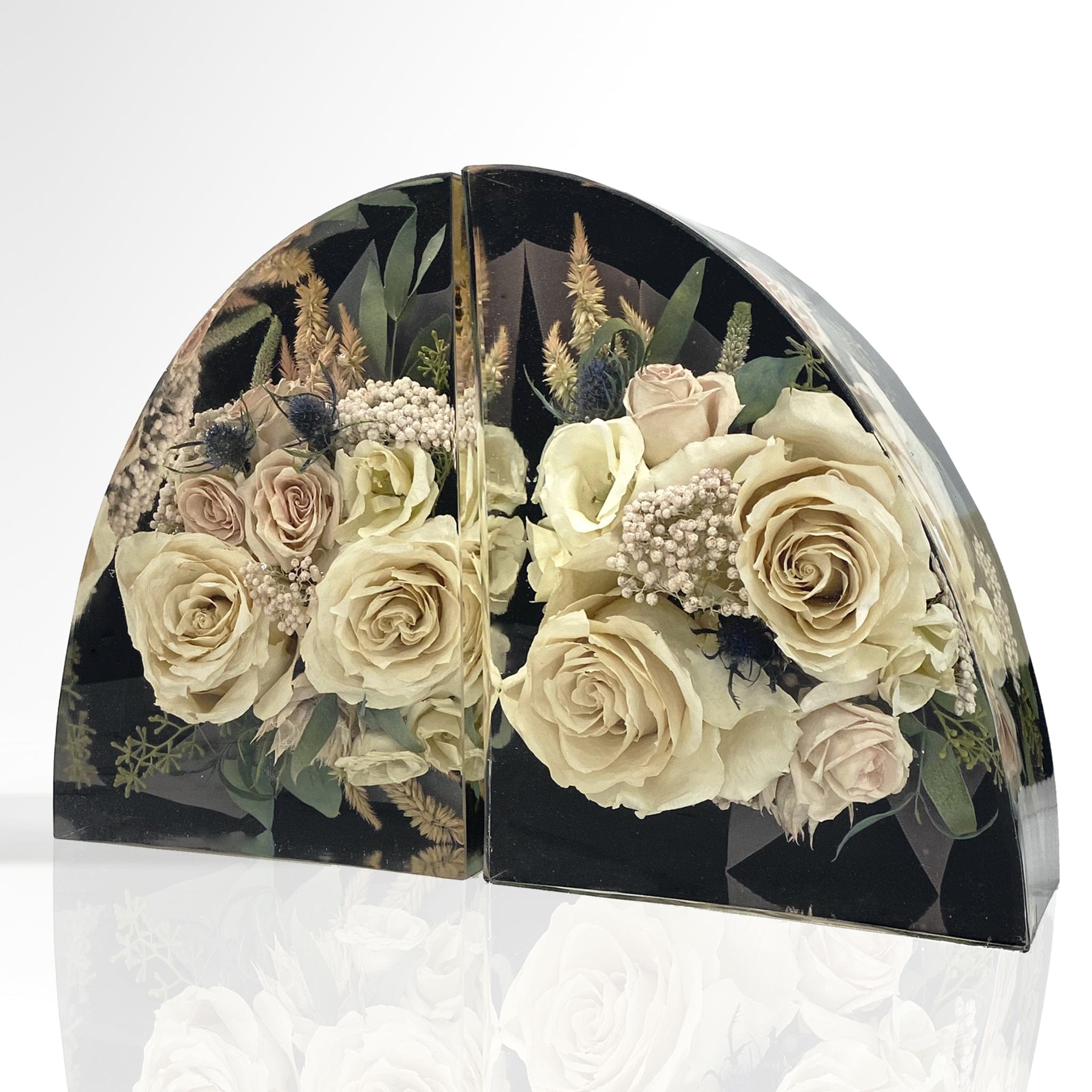 dbandrea Floral Block 9" x 6.5" Bookends