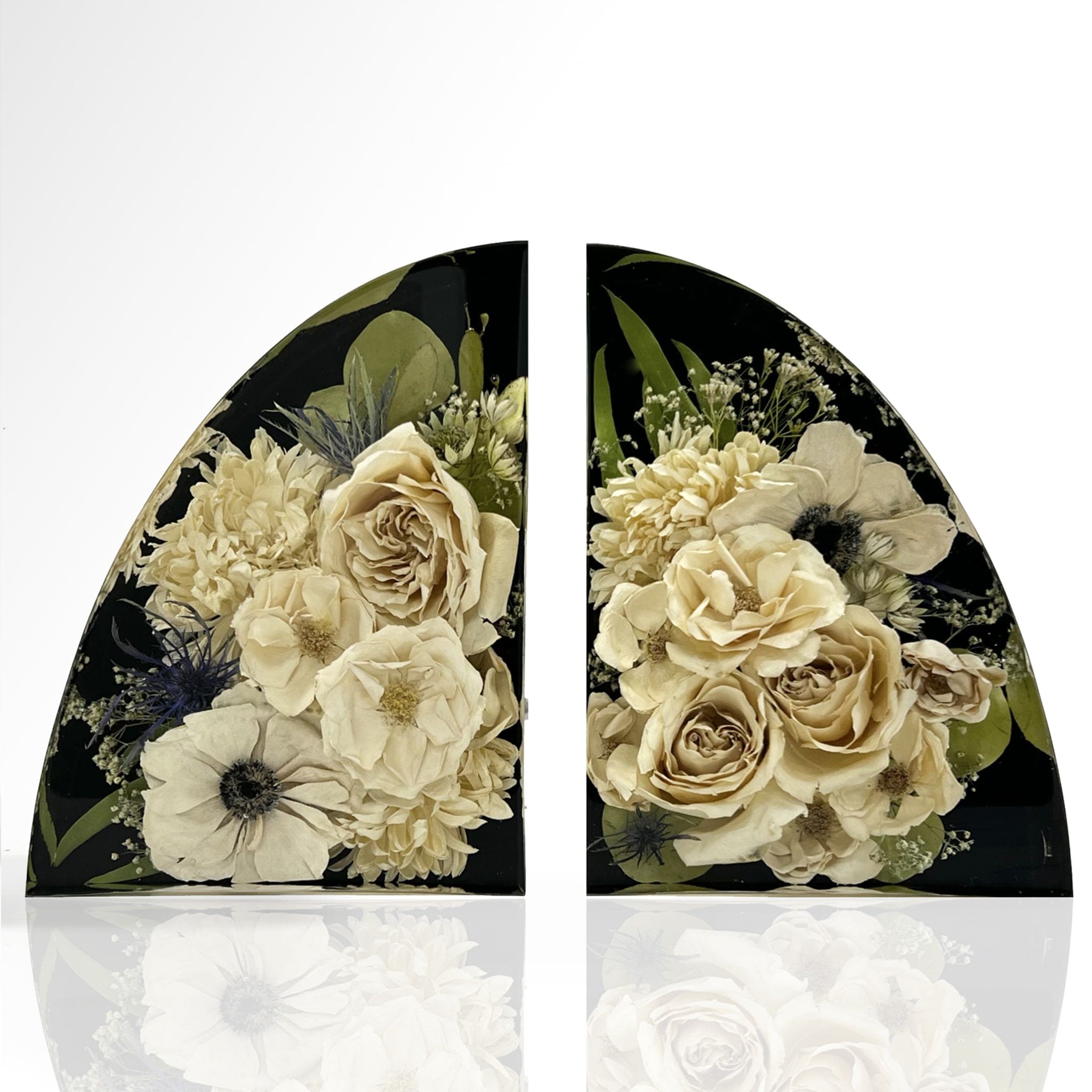 dbandrea Floral Block 9" x 6.5" Bookends