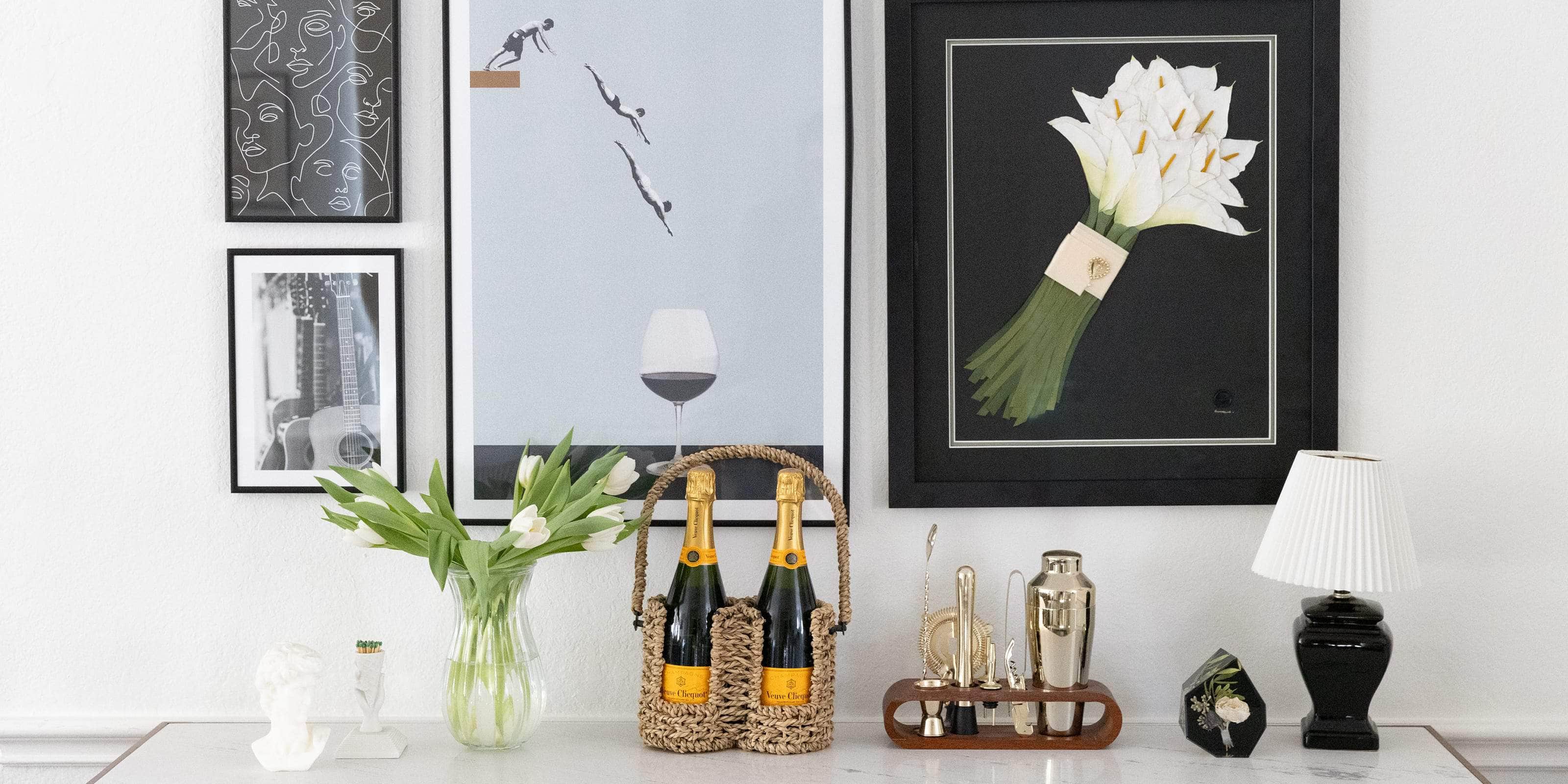 Pressed and preserved bouquet in classic frame display - dbandrea