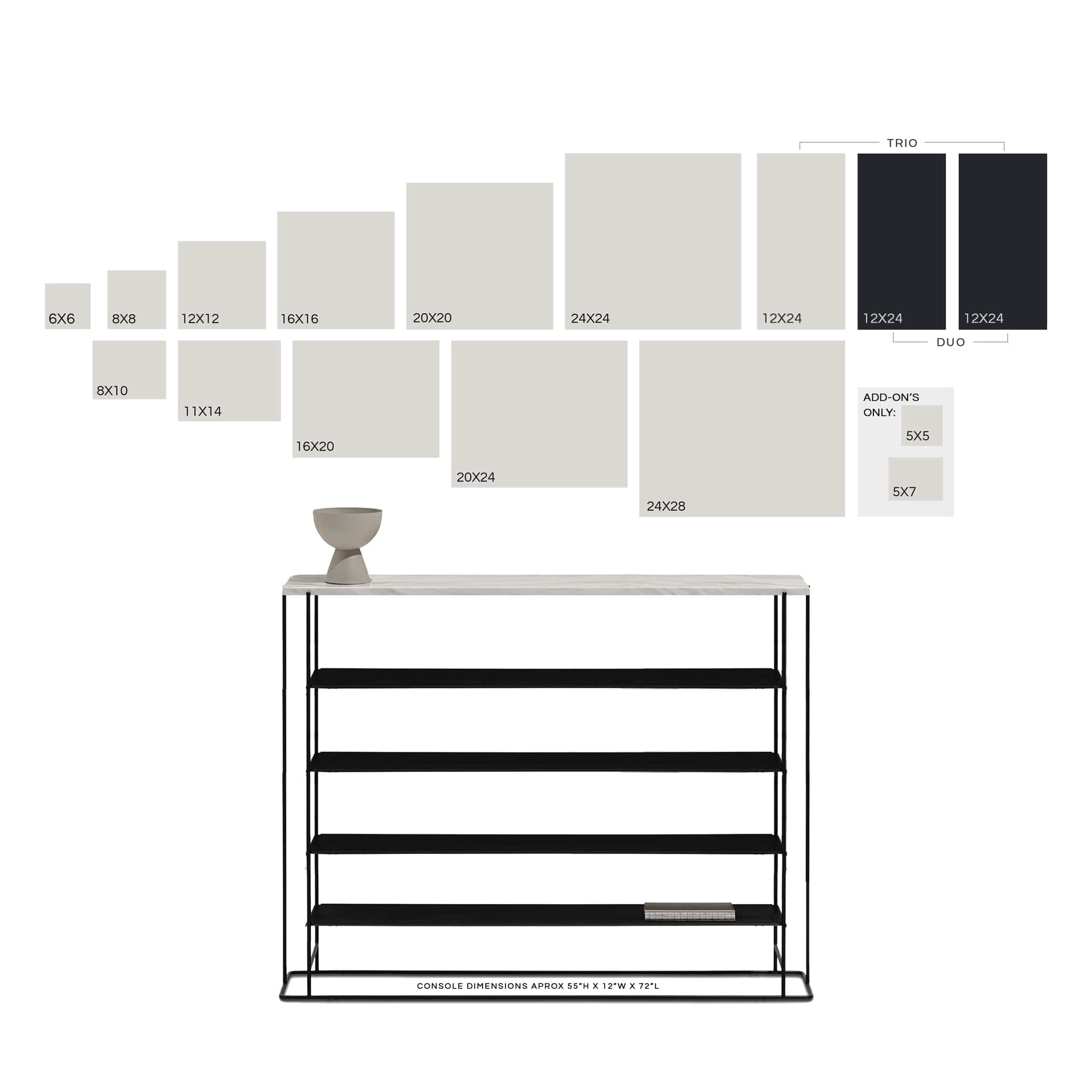 dbandrea Pressed (Framed) 12" x 24" Duo Panels Classic Frames
