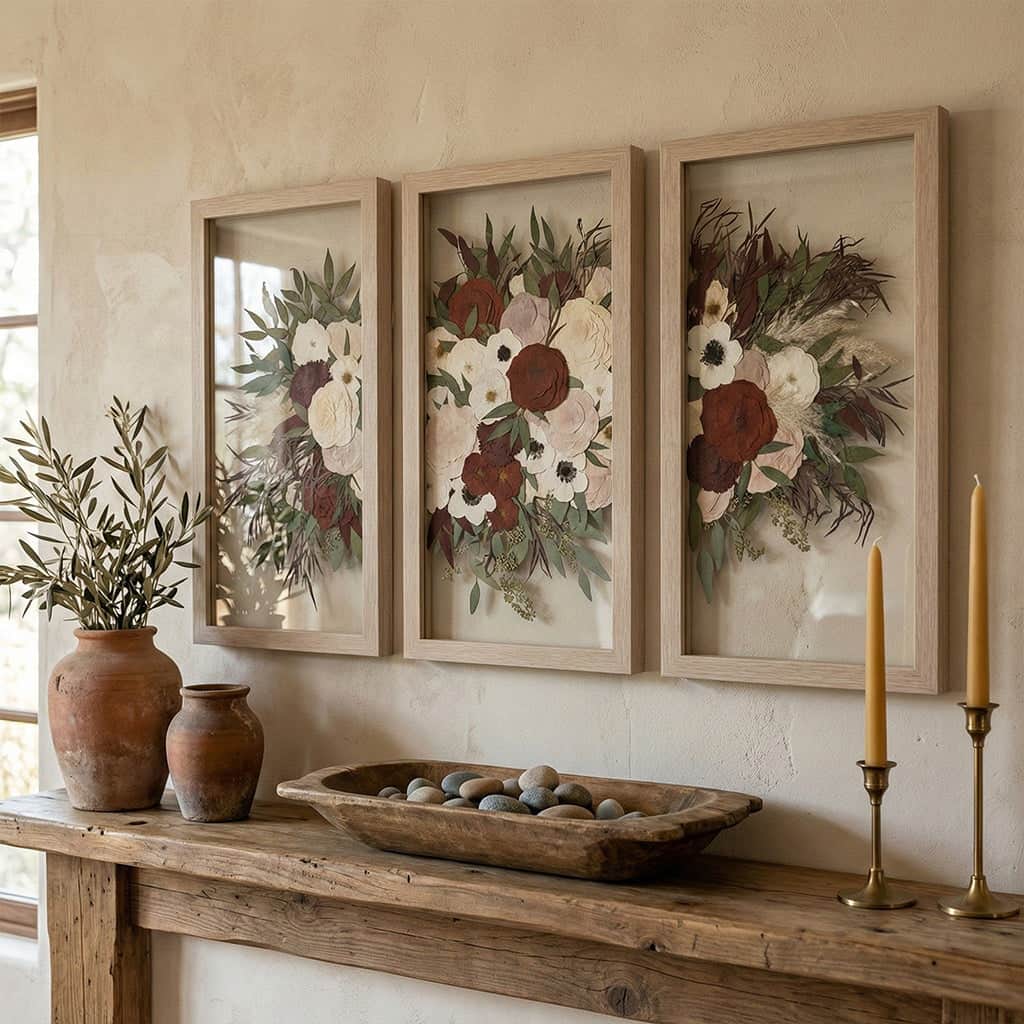 dbandrea Pressed (Framed) 12" x 24" Trio Panels Floating Frames