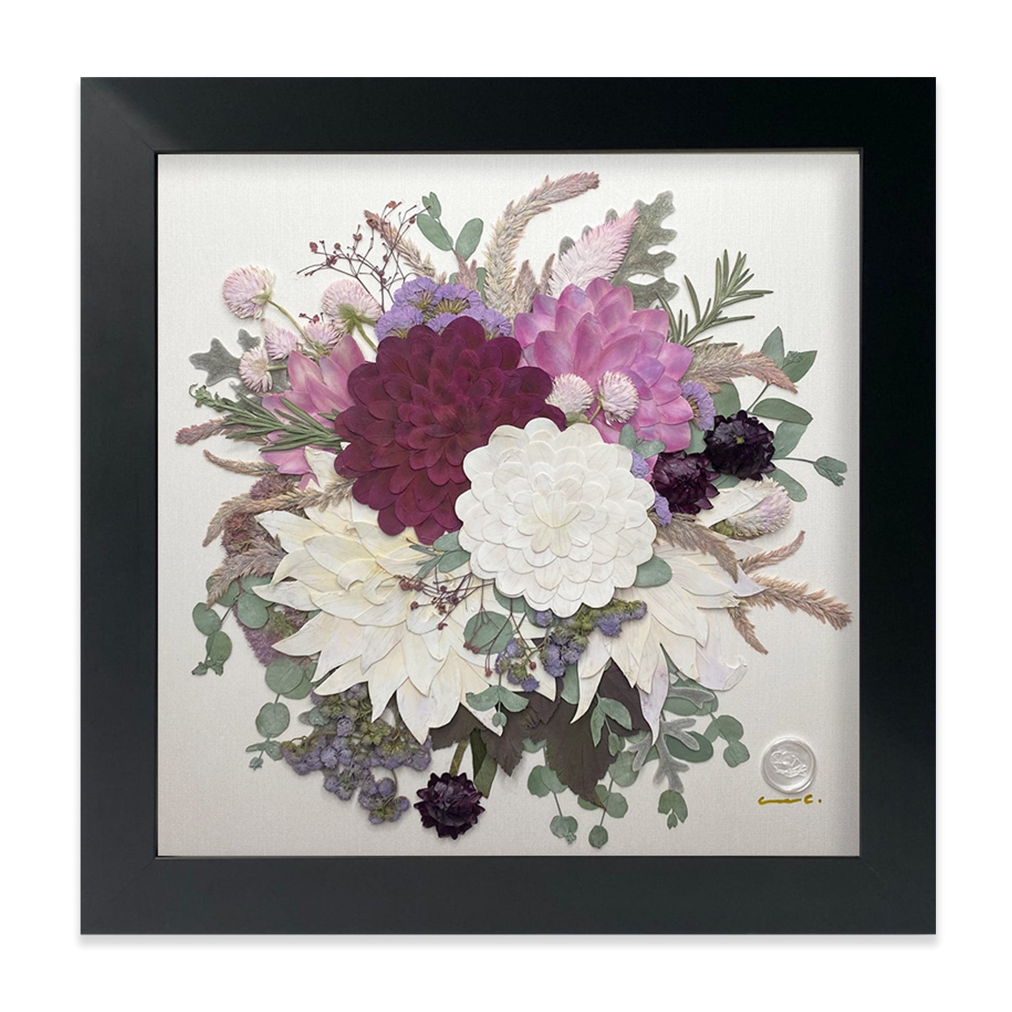 Designs by Andrea Pressed (Framed) 12" x 12" / Square / Medium 12" x 12" Classic Frame