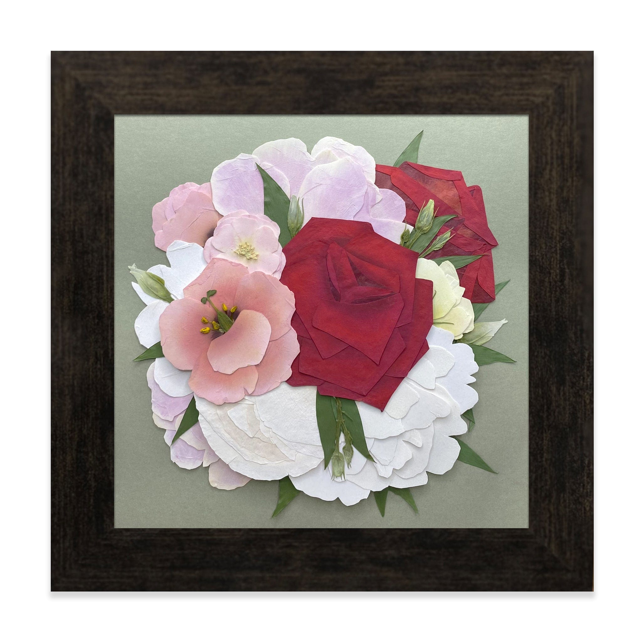 Pressed (Framed) 8" x 8" / Square / Small 8" x 8" Classic Frame Wedding Bouquet Preservation - DBAndrea