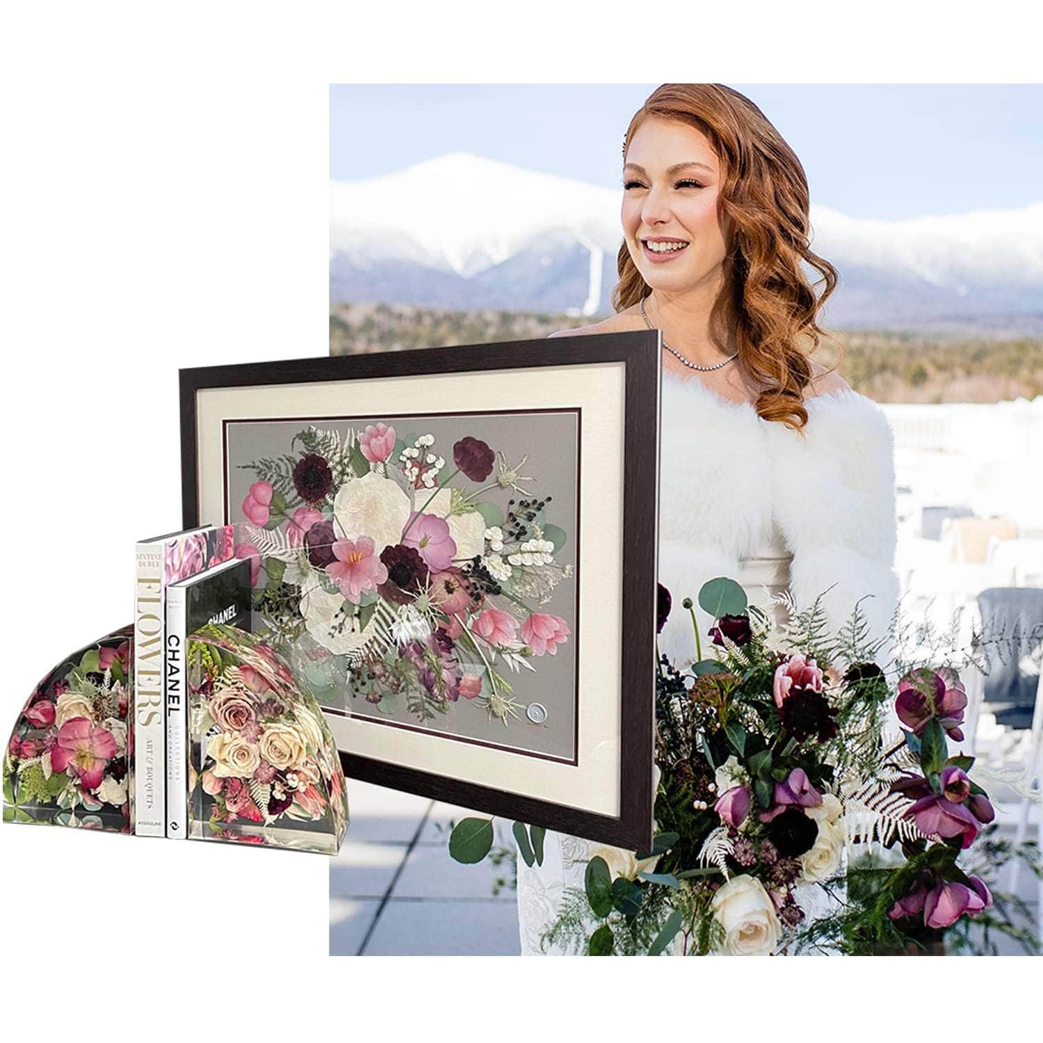 Bookend and Pressed Bouquet Preservation - Dbandrea