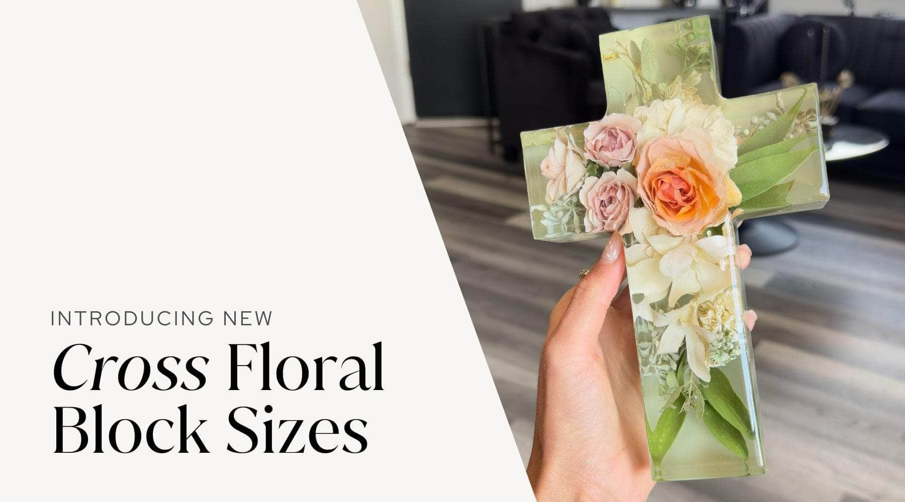 Cross Floral Resin Block - DBANDREA