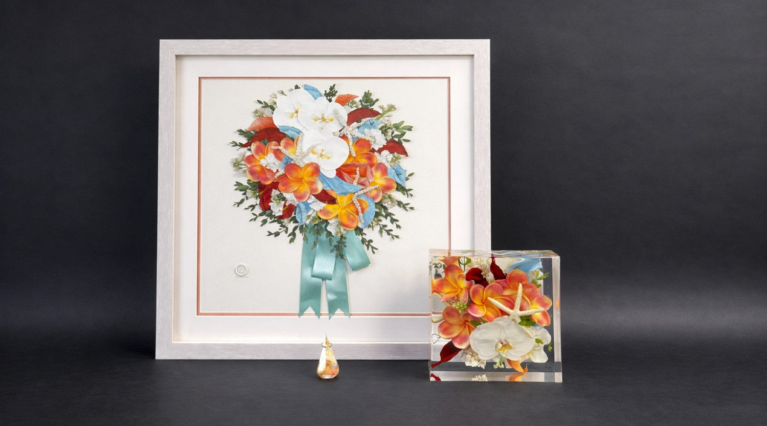 Mixed Faux, Starfish & Real Flower Preservation - DBANDREA