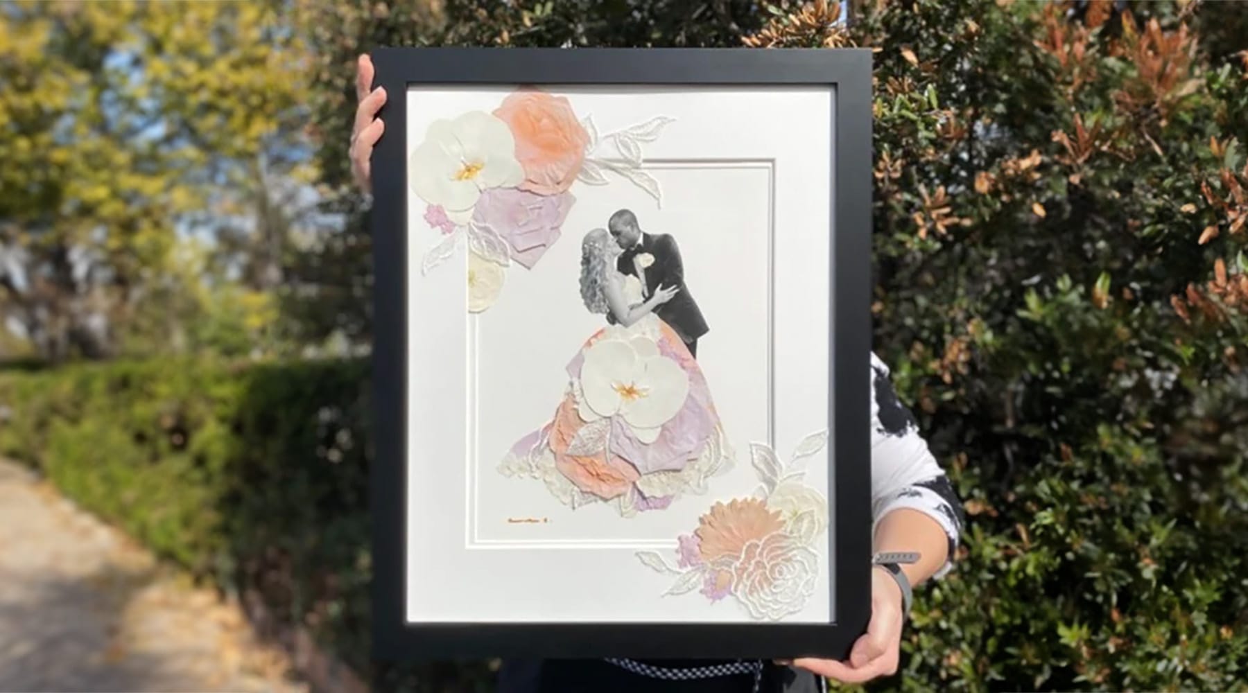 Pressed Wedding Bouquet Mixed Media Preservation - Dbandrea