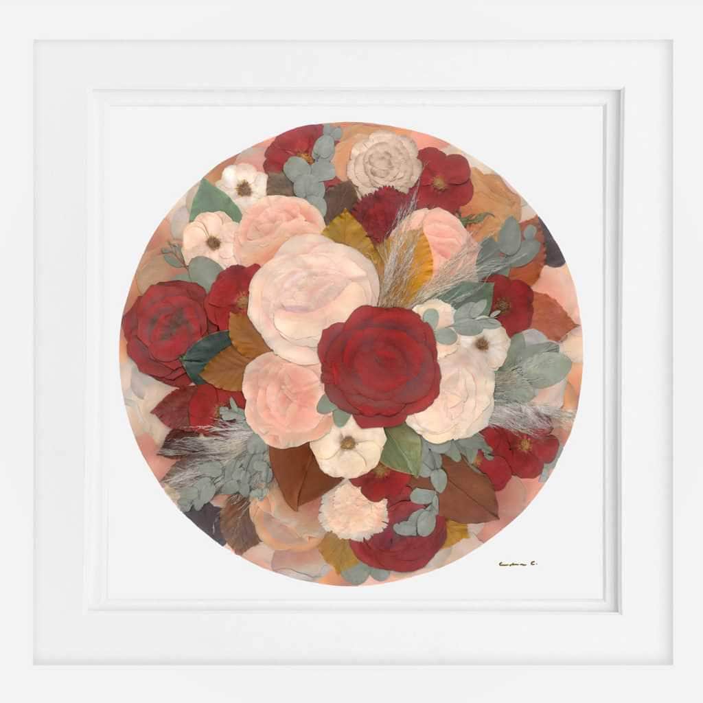 dbandrea Crimson & Blush Bloom Pressed Flower Print