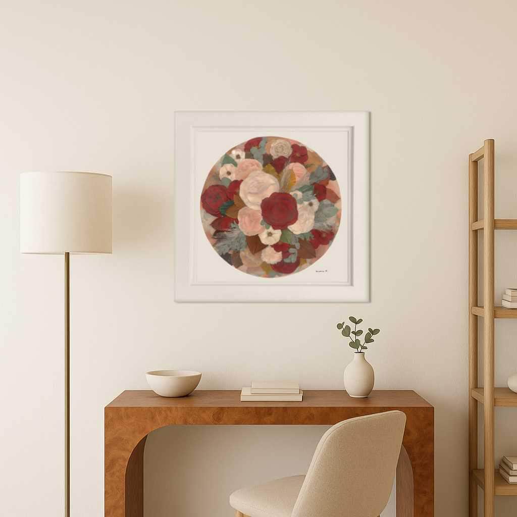 dbandrea Crimson & Blush Bloom Pressed Flower Print