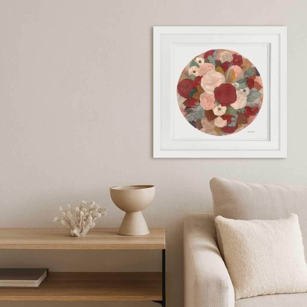 dbandrea Crimson & Blush Bloom Pressed Flower Print