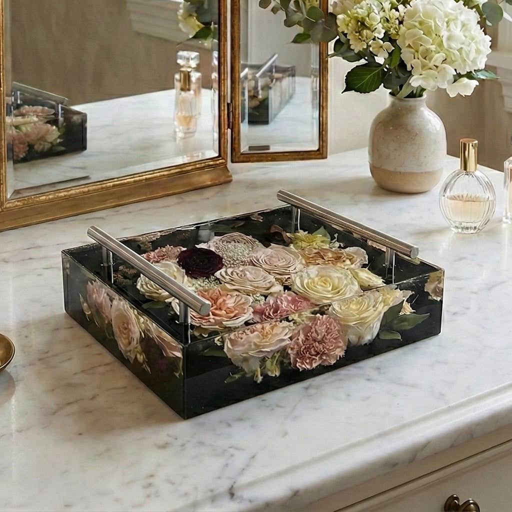 dbandrea Floral Block 11" x 8" Tray