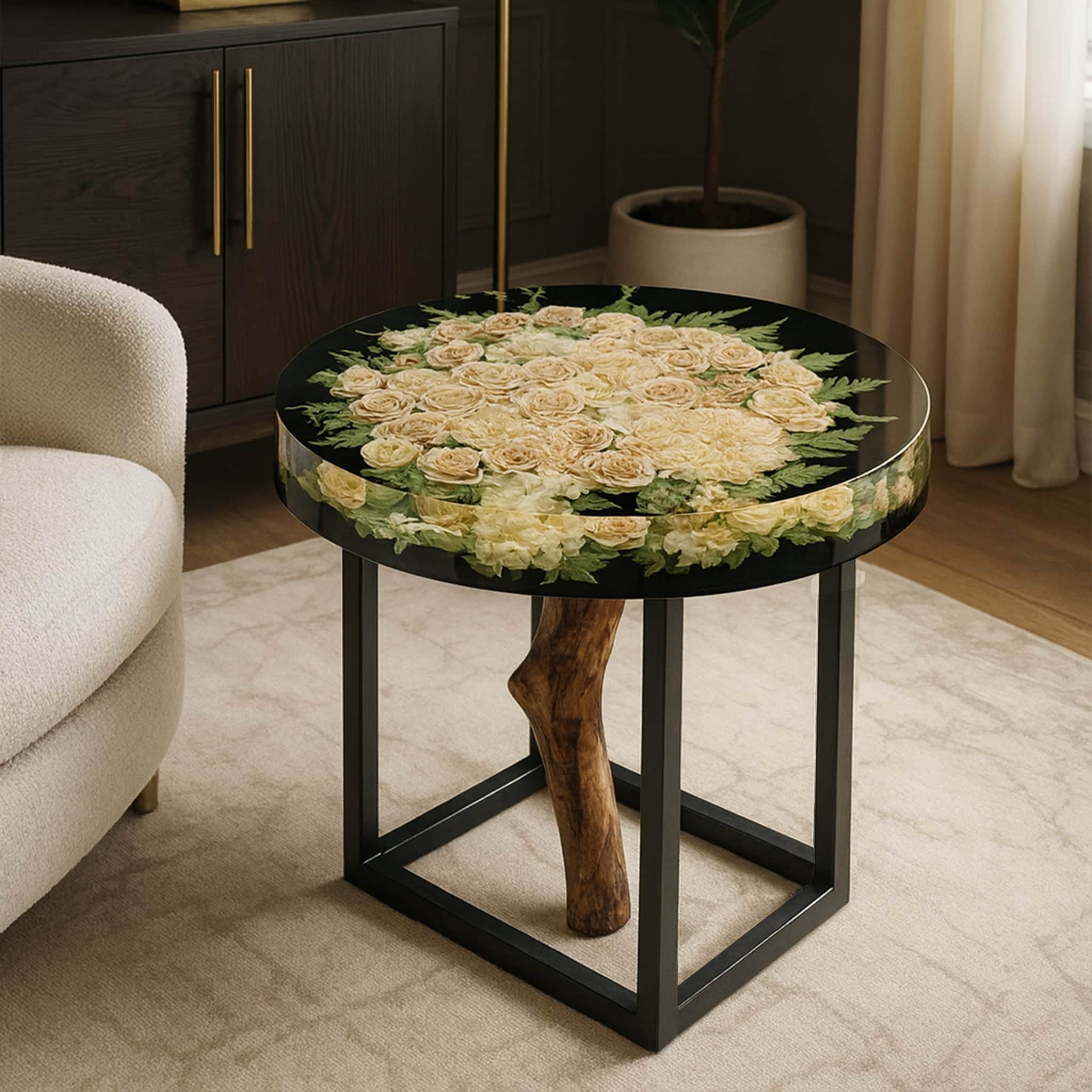 dbandrea Floral Block 24" Round Coffee Table