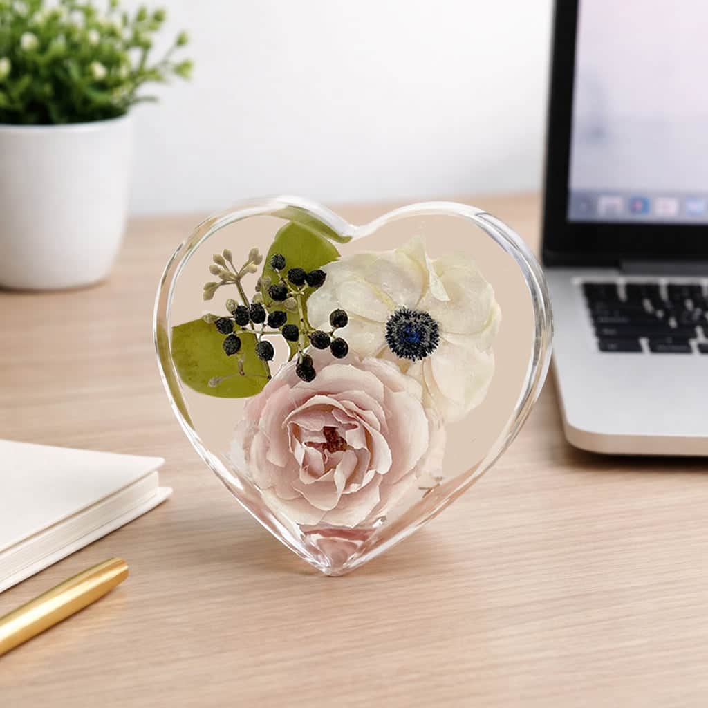 dbandrea Floral Block 3.5" Upright Heart