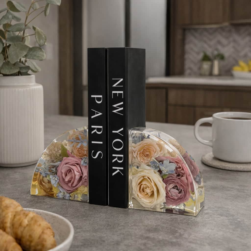 dbandrea Floral Block 5" x 4" Bookends