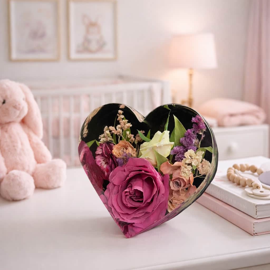 dbandrea Floral Block 6" Upright Heart