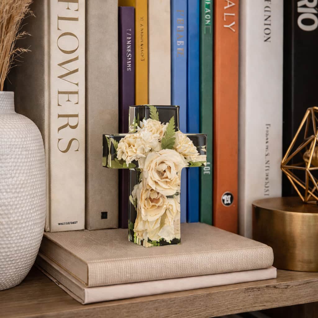 dbandrea Floral Block 6" x 4" Cross (2" thick)