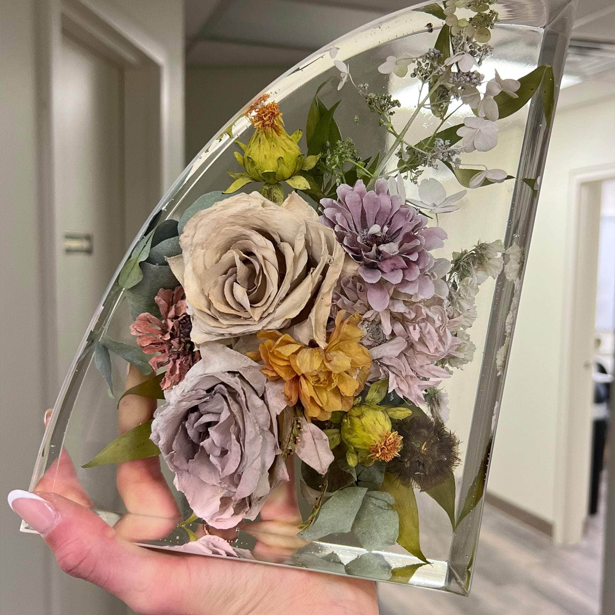 dbandrea Floral Block 9" x 6.5" Bookends