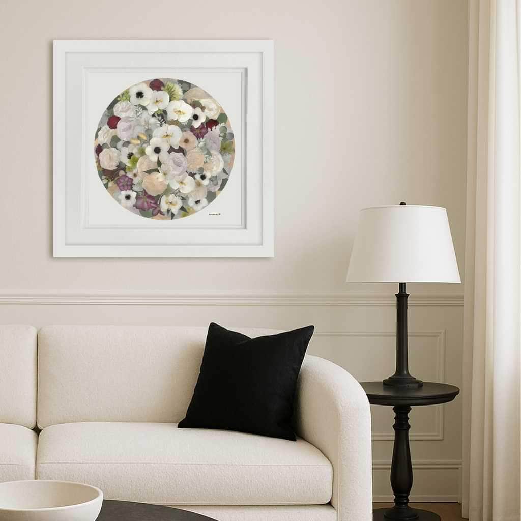 dbandrea Ivory & Merlot Bloom Pressed Flower Print