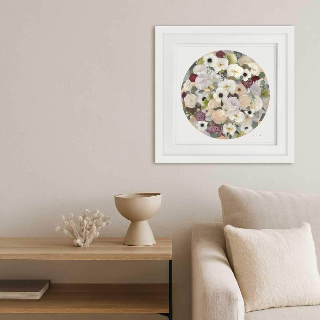 dbandrea Ivory & Merlot Bloom Pressed Flower Print