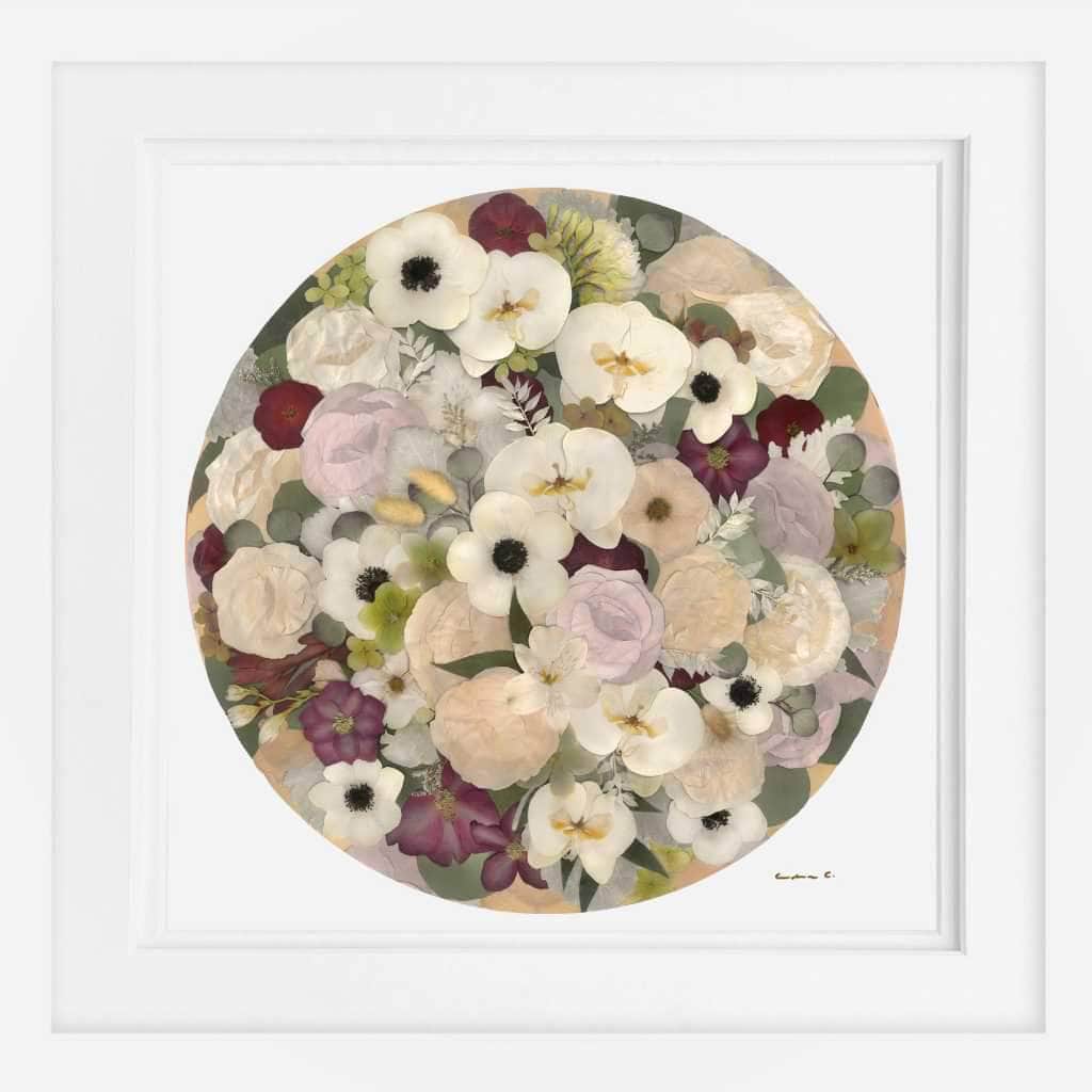 dbandrea Ivory & Merlot Bloom Pressed Flower Print