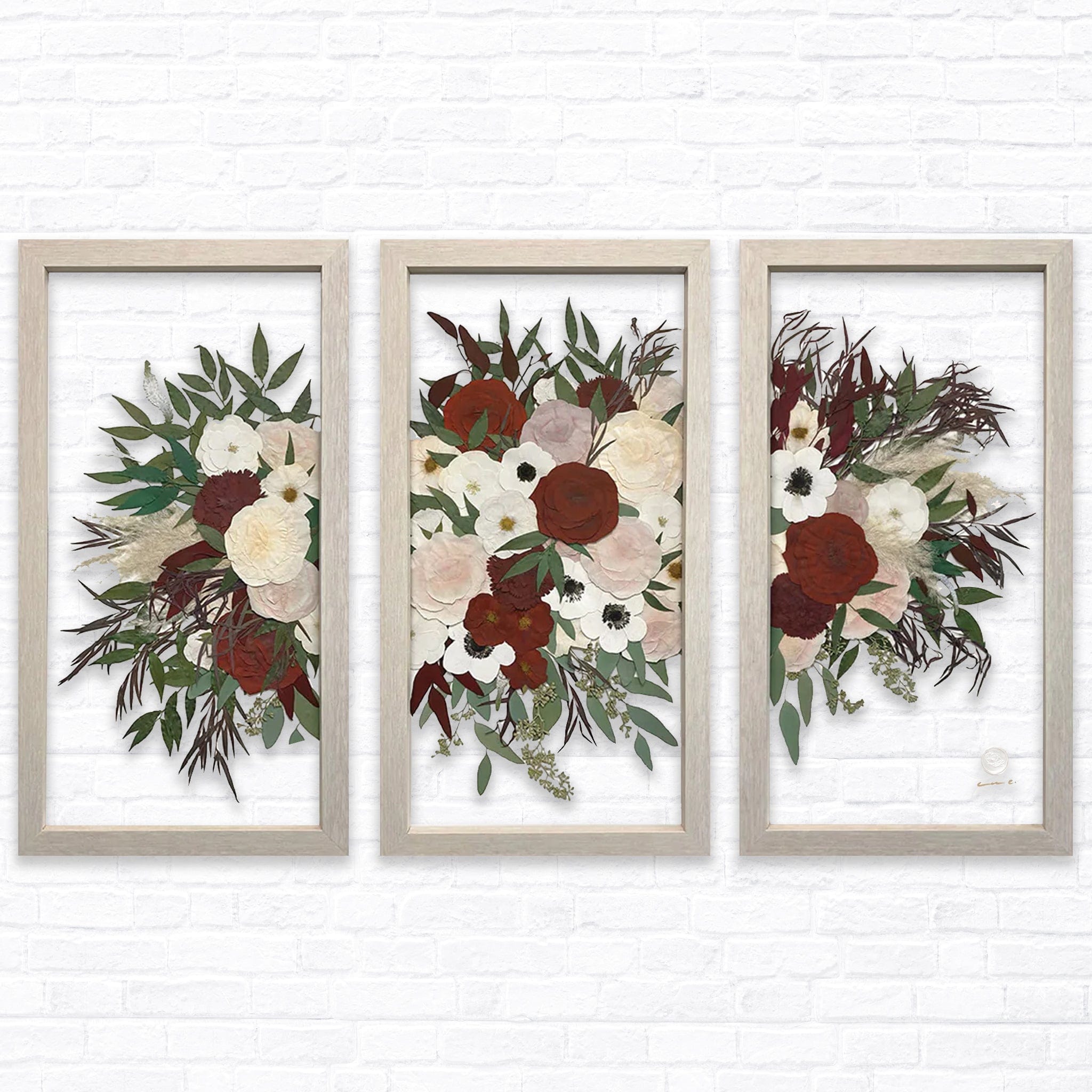 dbandrea Pressed (Framed) 12" x 24" Trio Panels Floating Frames