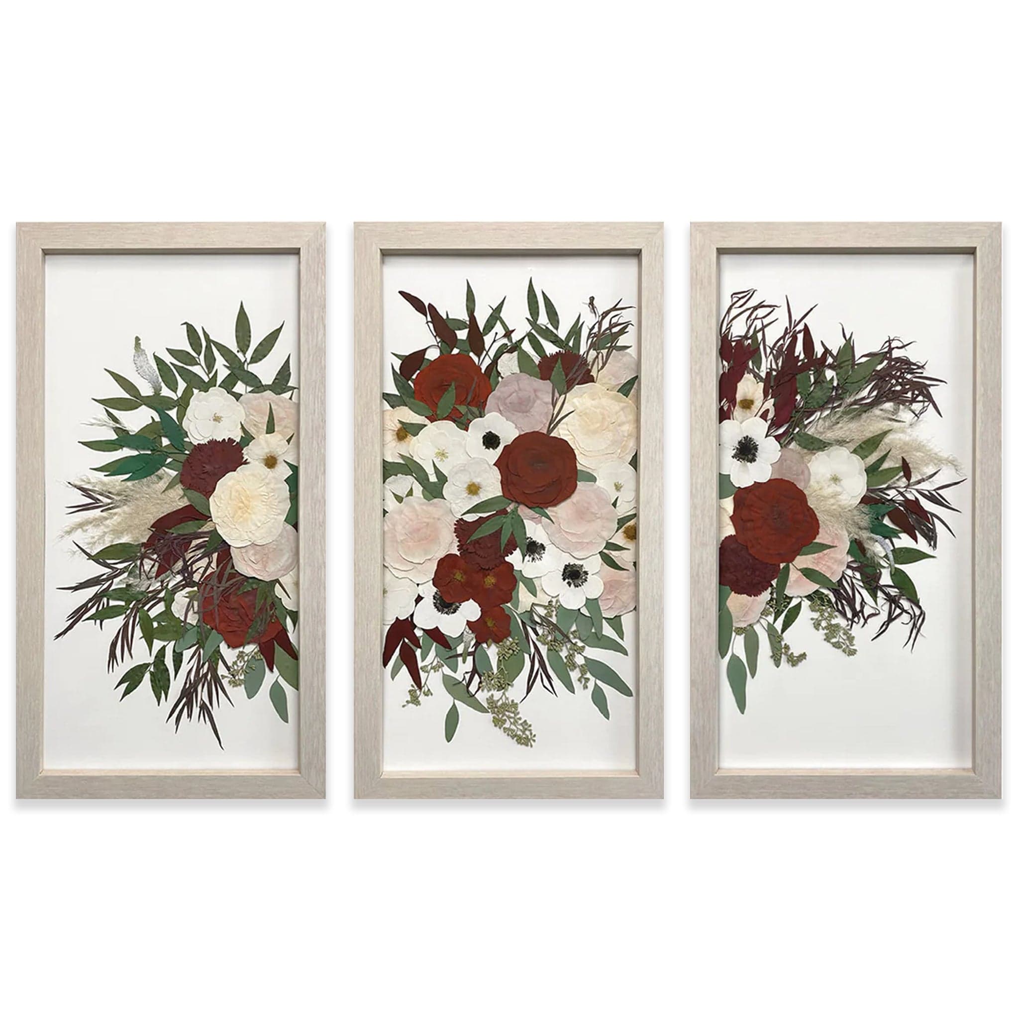 Designs by Andrea Pressed (Framed) 12" x 24" / Rectangle / Panel 12" x 24" Trio Panels Classic Frames