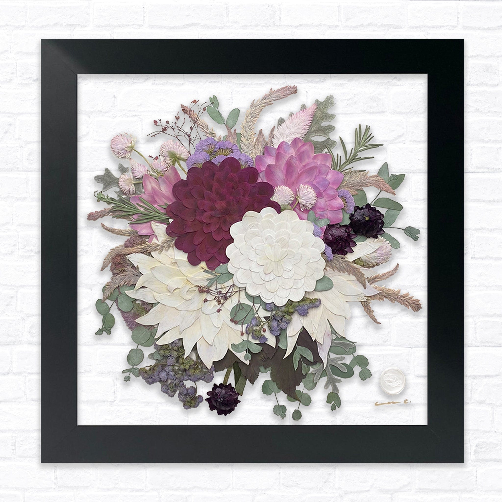 Designs by Andrea Pressed (Framed) Medium / 12" x 12" / Square 12" x 12" Floating Frame