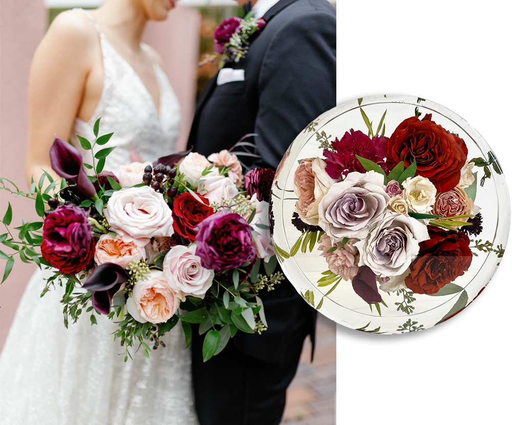 DBA Resin Block Wedding Bouquet Preservation - Designs by Andrea