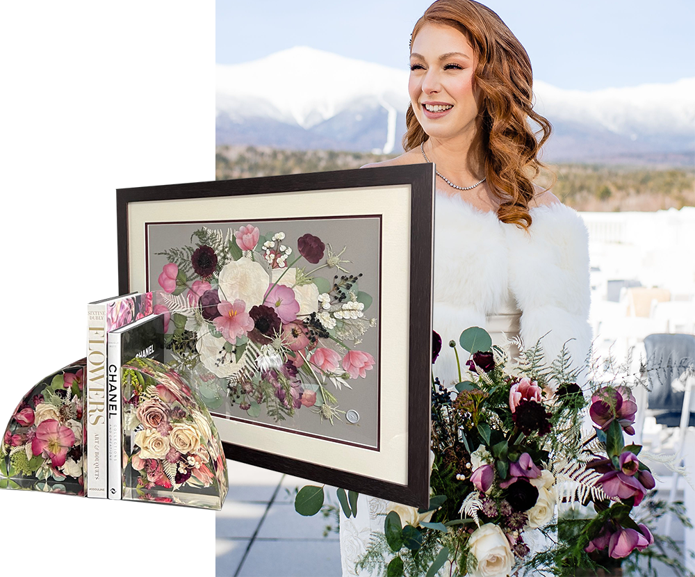 Pressed (Framed) Wedding Bouquet Preservation - Designs by Andrea